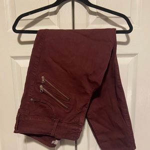 TORRID Multi-Zip Hi-Rise Jeggings (Maroon)